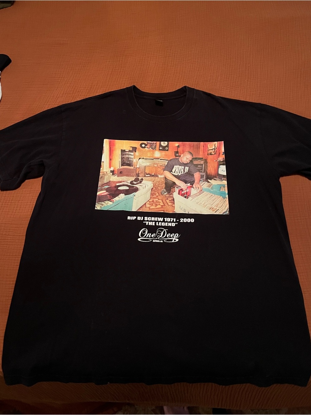 One Deep RIP DJ Screw Graphic Black Tee